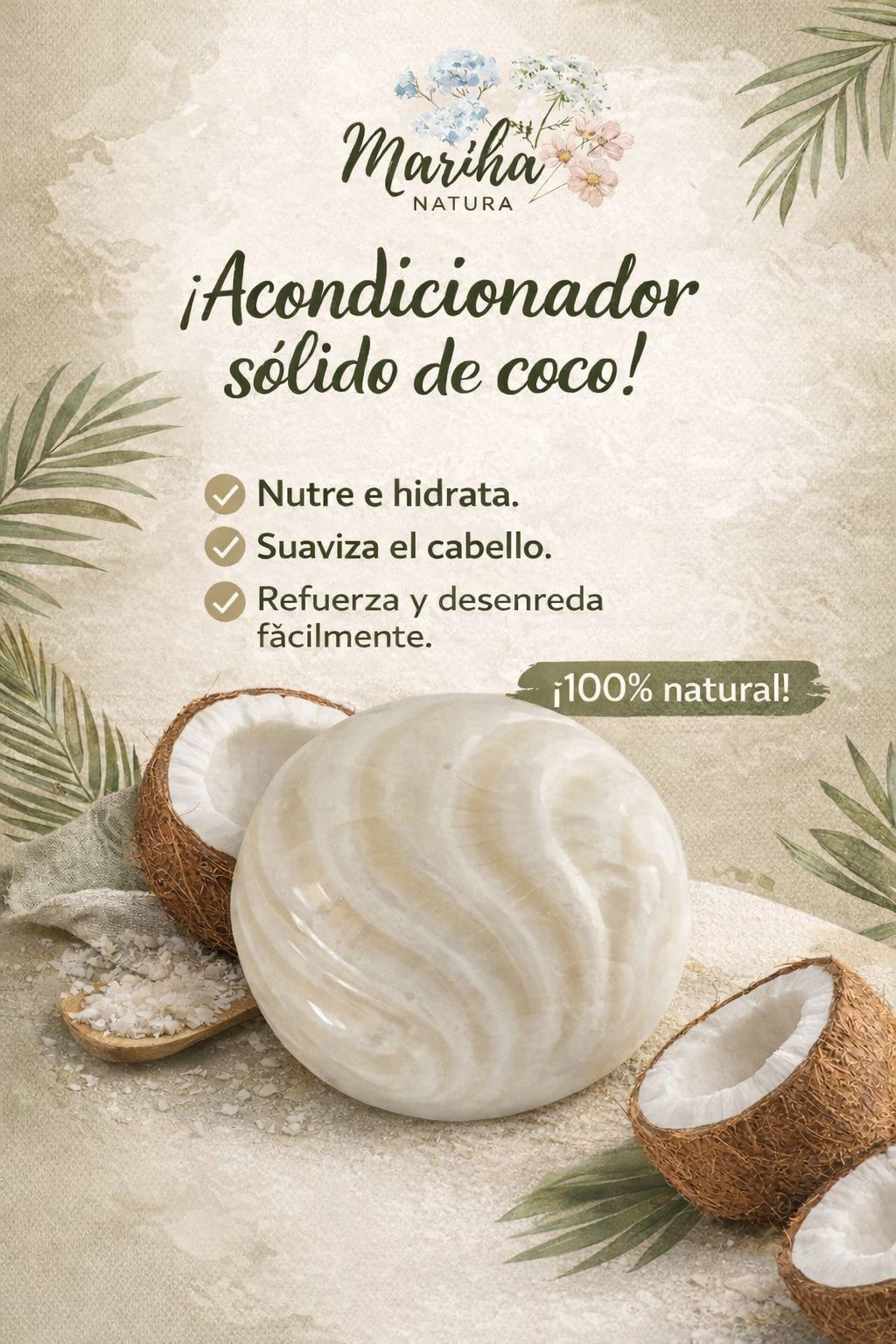 Acondicionador solido de Coco